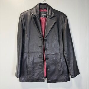 Adler Collection Black Leather Blazer
Jacket New Zealand Lambskin VTG Womens M